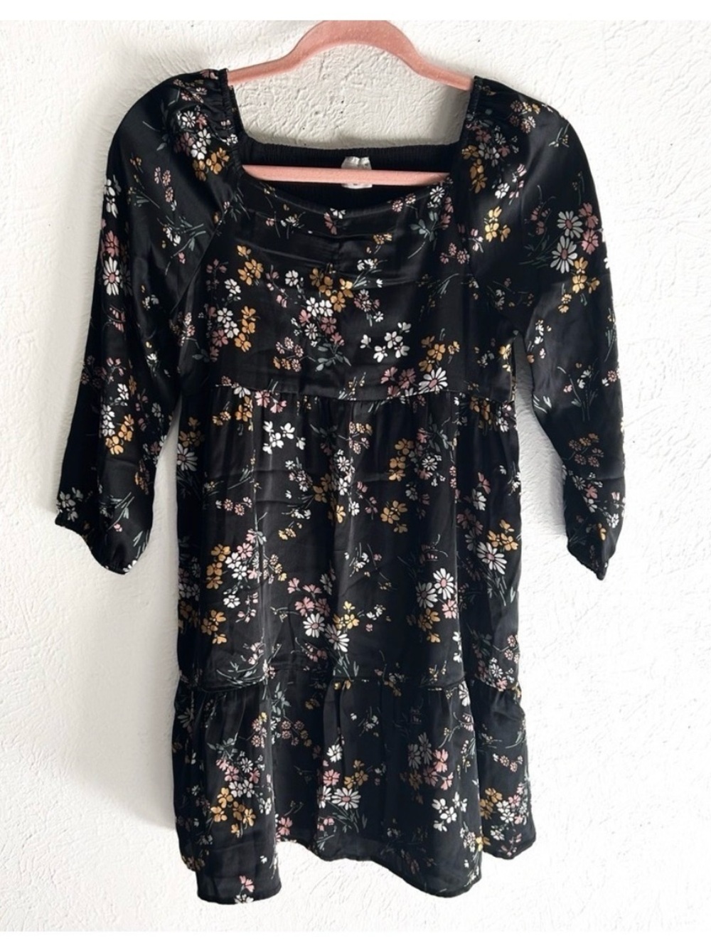 Abercrombie Kids Black Floral Smocked Dress – Size 13/14